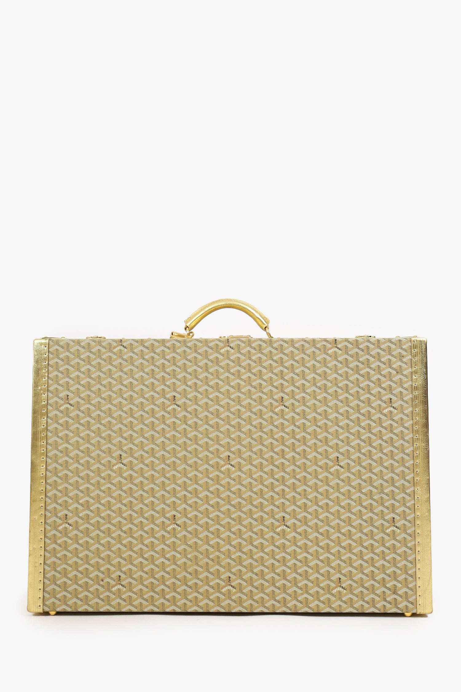 Goyard Gold Goyardine Grand Hotel 70 Suitcase Trunk With Key