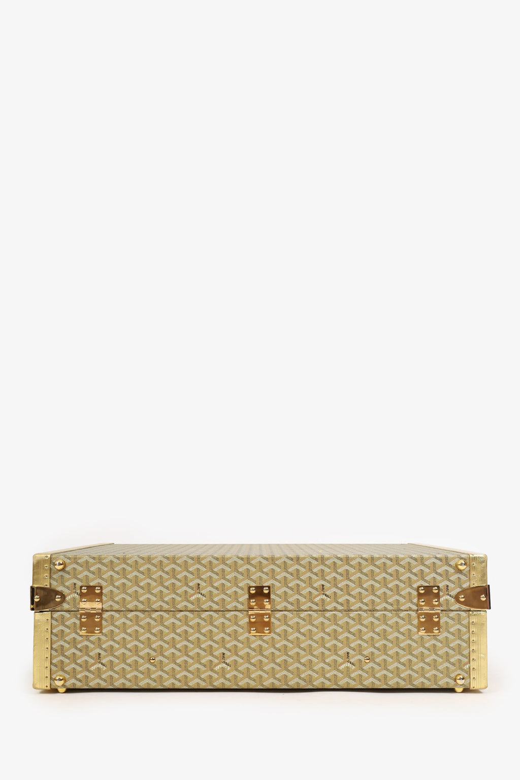 Goyard Gold Goyardine Grand Hotel 70 Suitcase Trunk With Key
