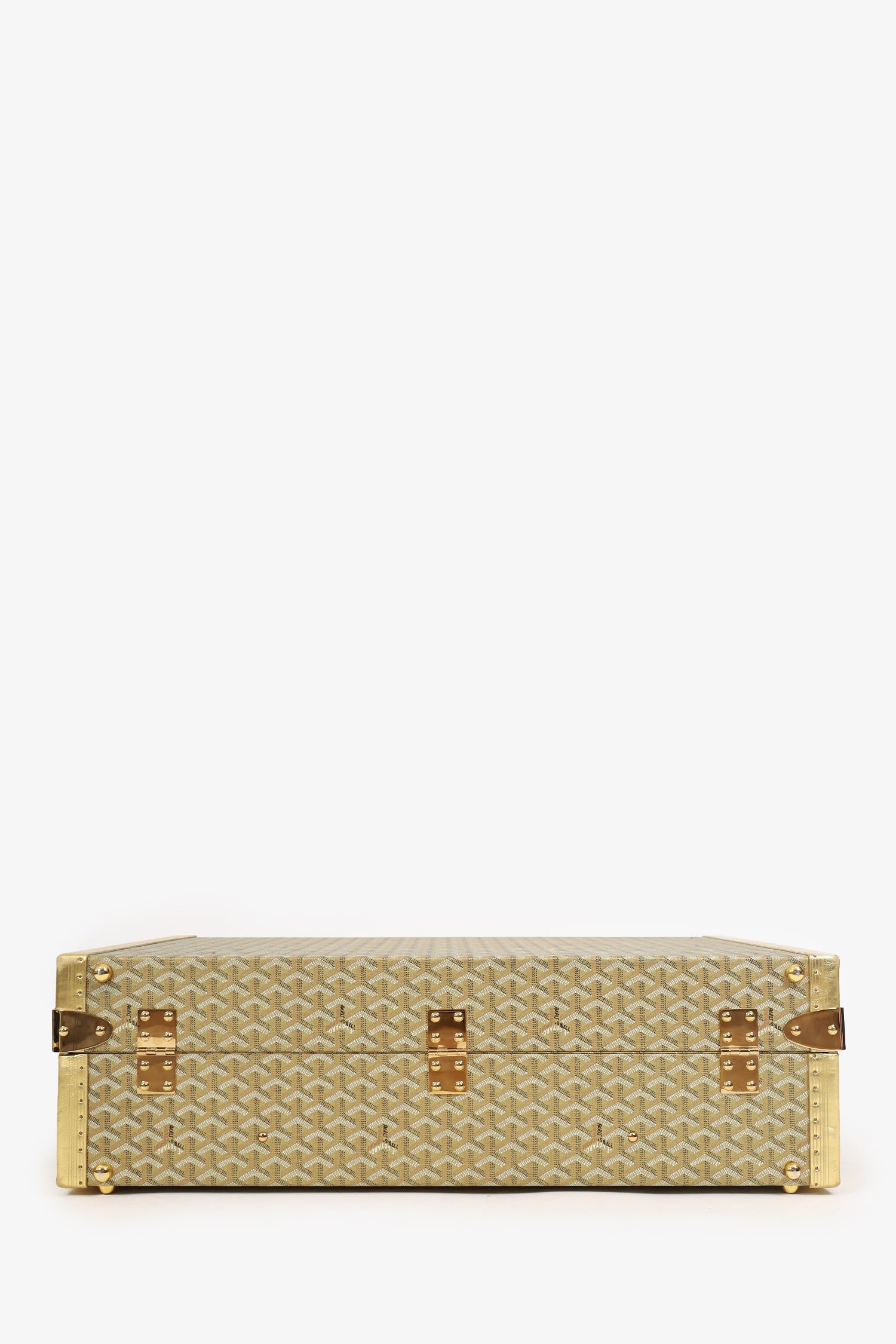 Goyard Gold Goyardine Grand Hotel 70 Suitcase Trunk With Key