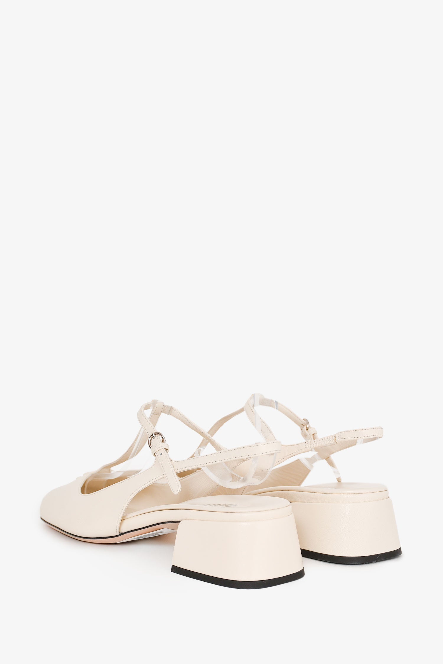 Miu Miu White Leather Logo Mary Jane Style Flats Size 36