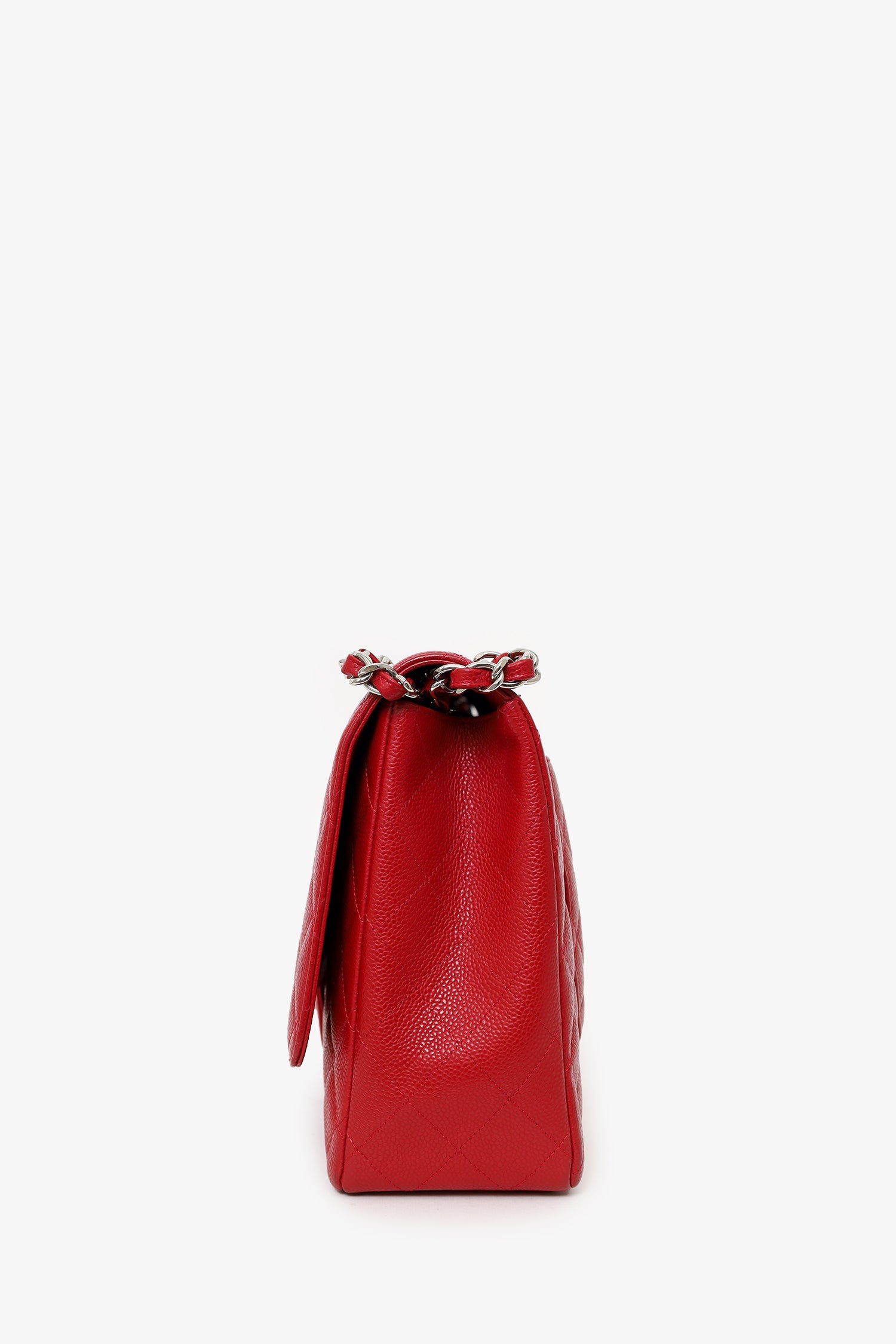Pre-Loved Chanel™ 2009-10 Red Caviar Maxi Double Flap Shoulder Bag