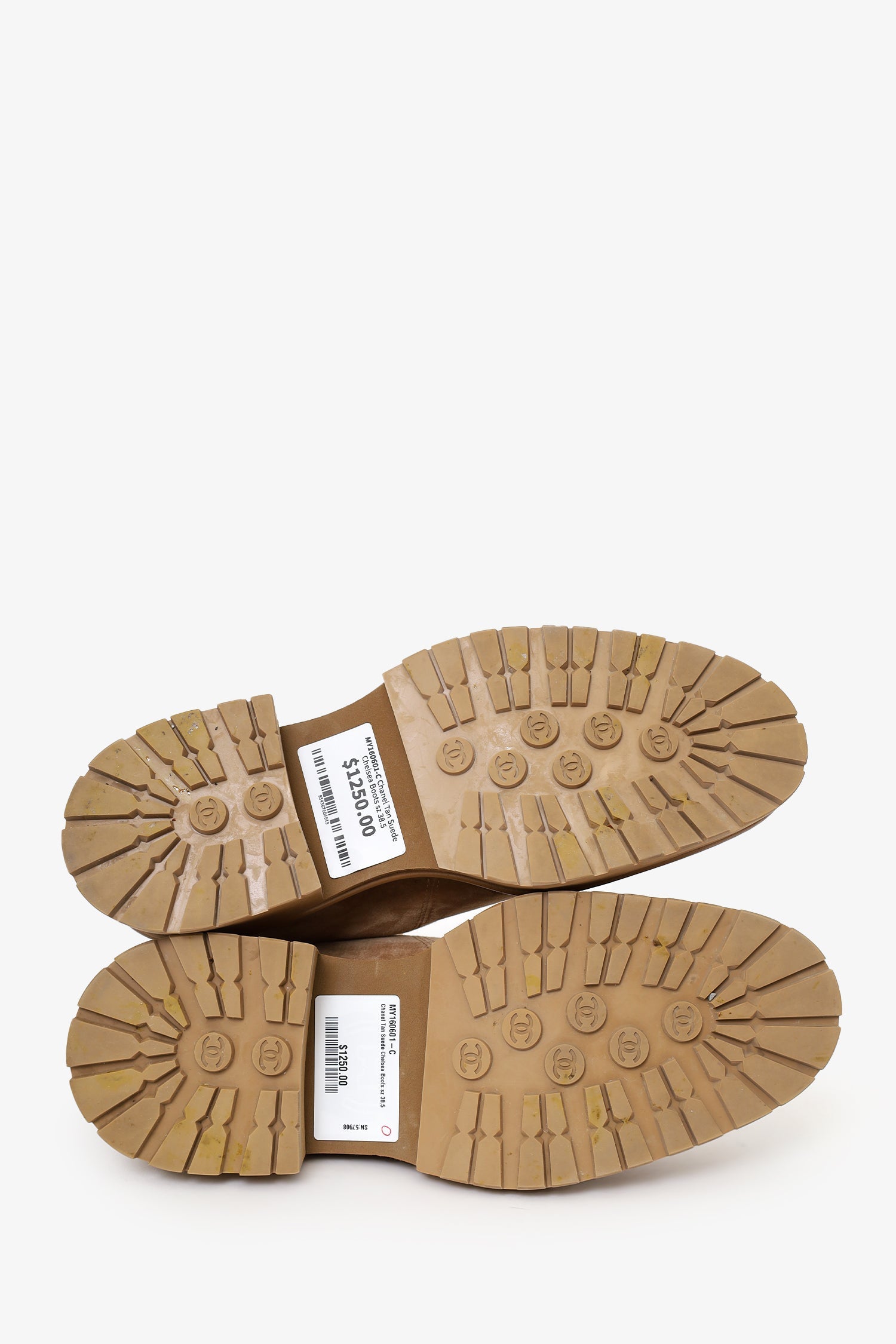 Pre-Loved Chanel™ Tan Suede Chelsea Boots Size 38.5