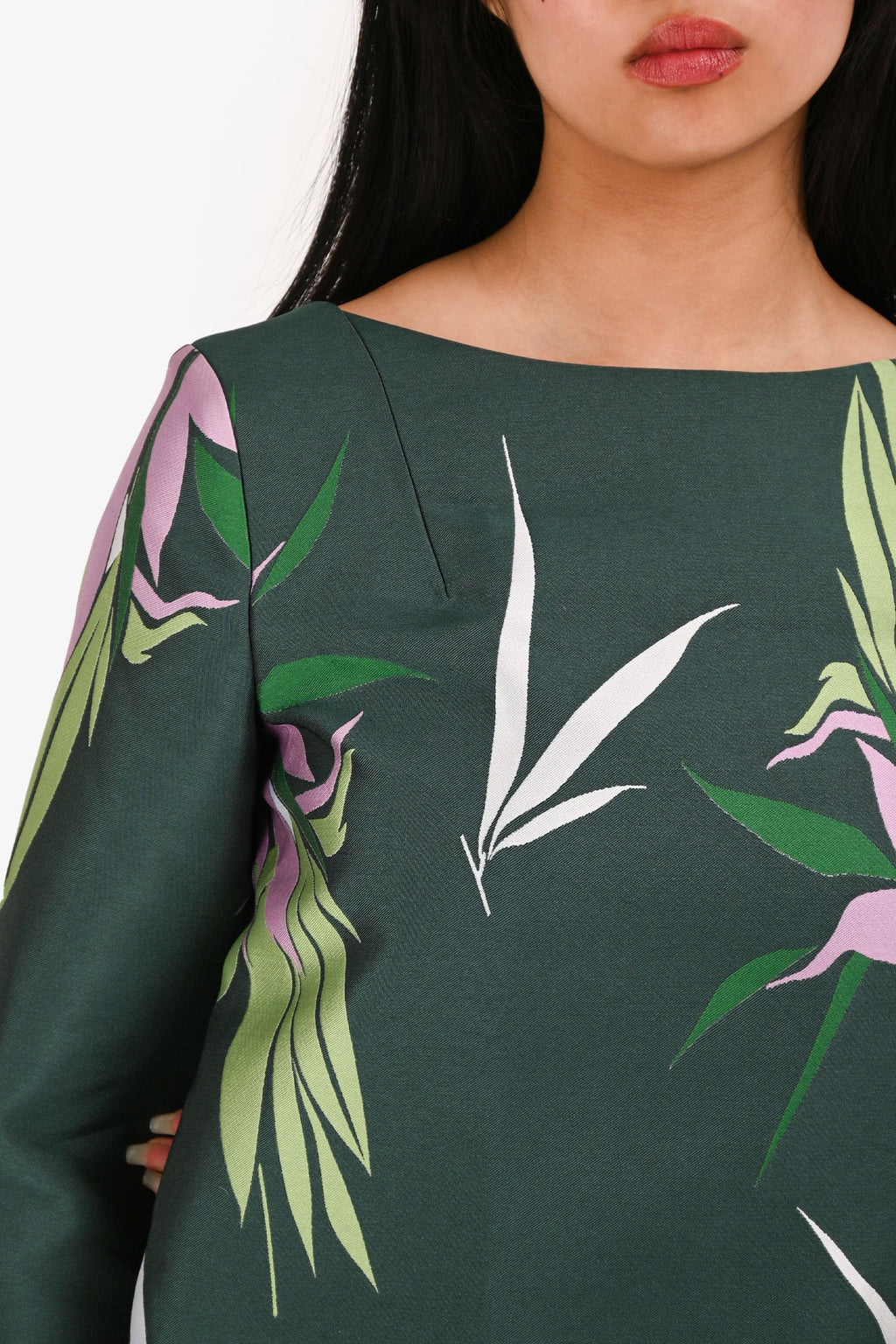 Marni Green Jacquard Kapfu Motif Shift Dress Size 38