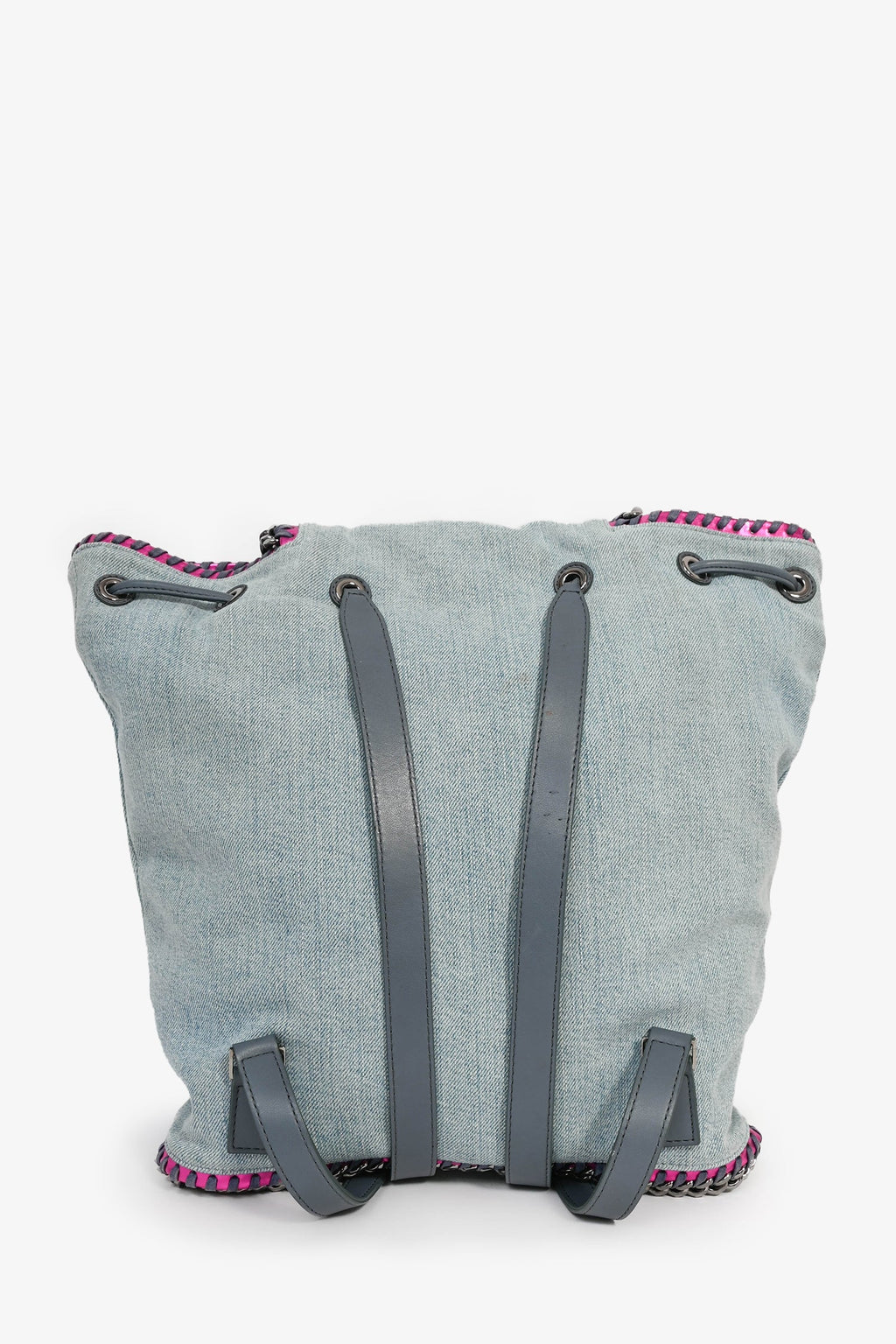 Stella McCartney Denim/Metallic Pink Leather Accent 'Falabella' Backpack