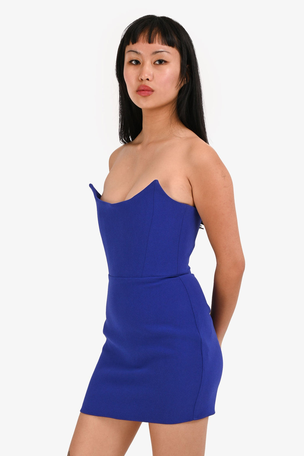 Alex Perry Blue Strapless Mini Dress Size 4