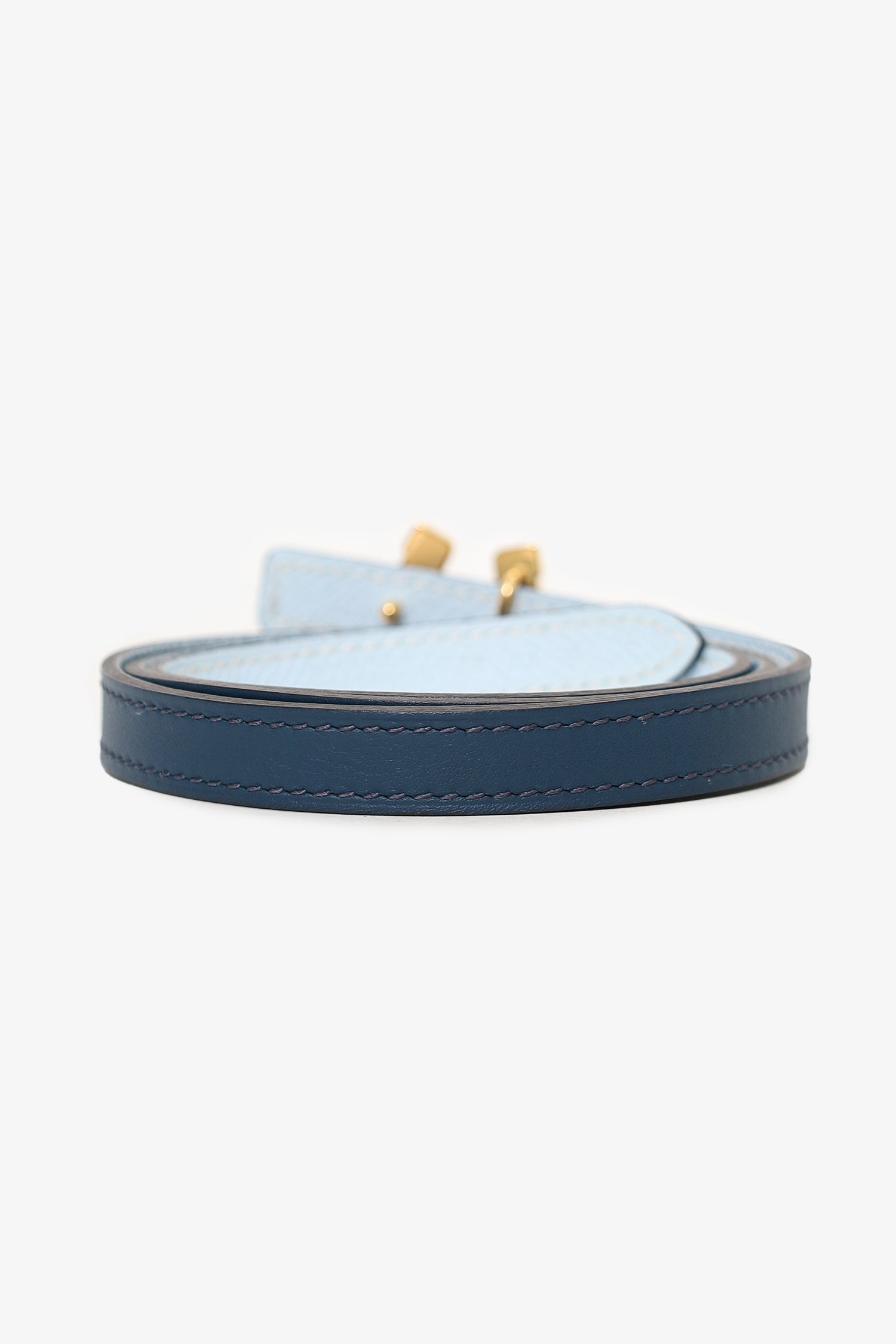 Hermès Navy/Blue Togo/Swift Reversible 13MM Horseshoe Buckle Belt