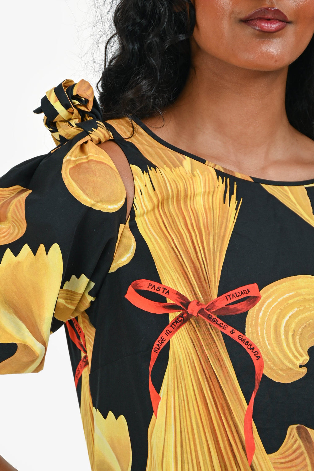 Dolce & Gabbana Black/Gold 'Pasta' Blouse Size 40