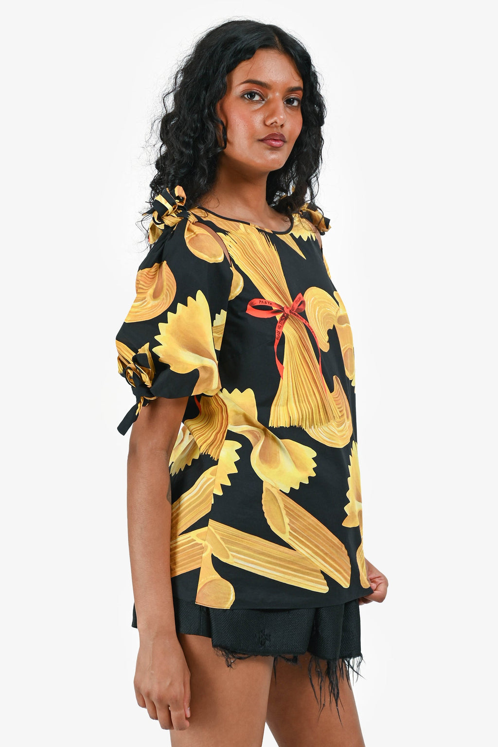 Dolce & Gabbana Black/Gold 'Pasta' Blouse Size 40