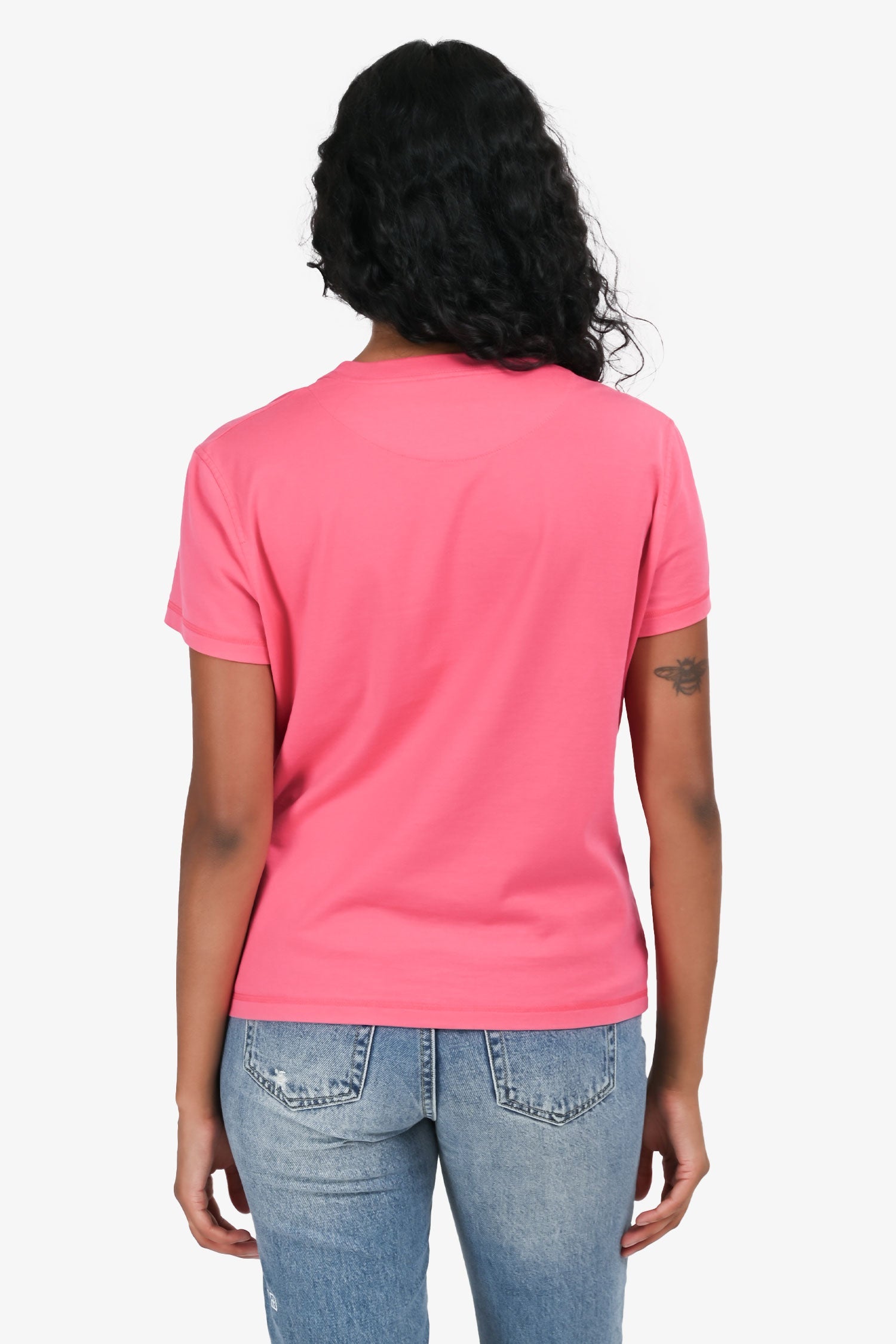Hermès Pink Embroidered Pocket T-Shirt Size 38