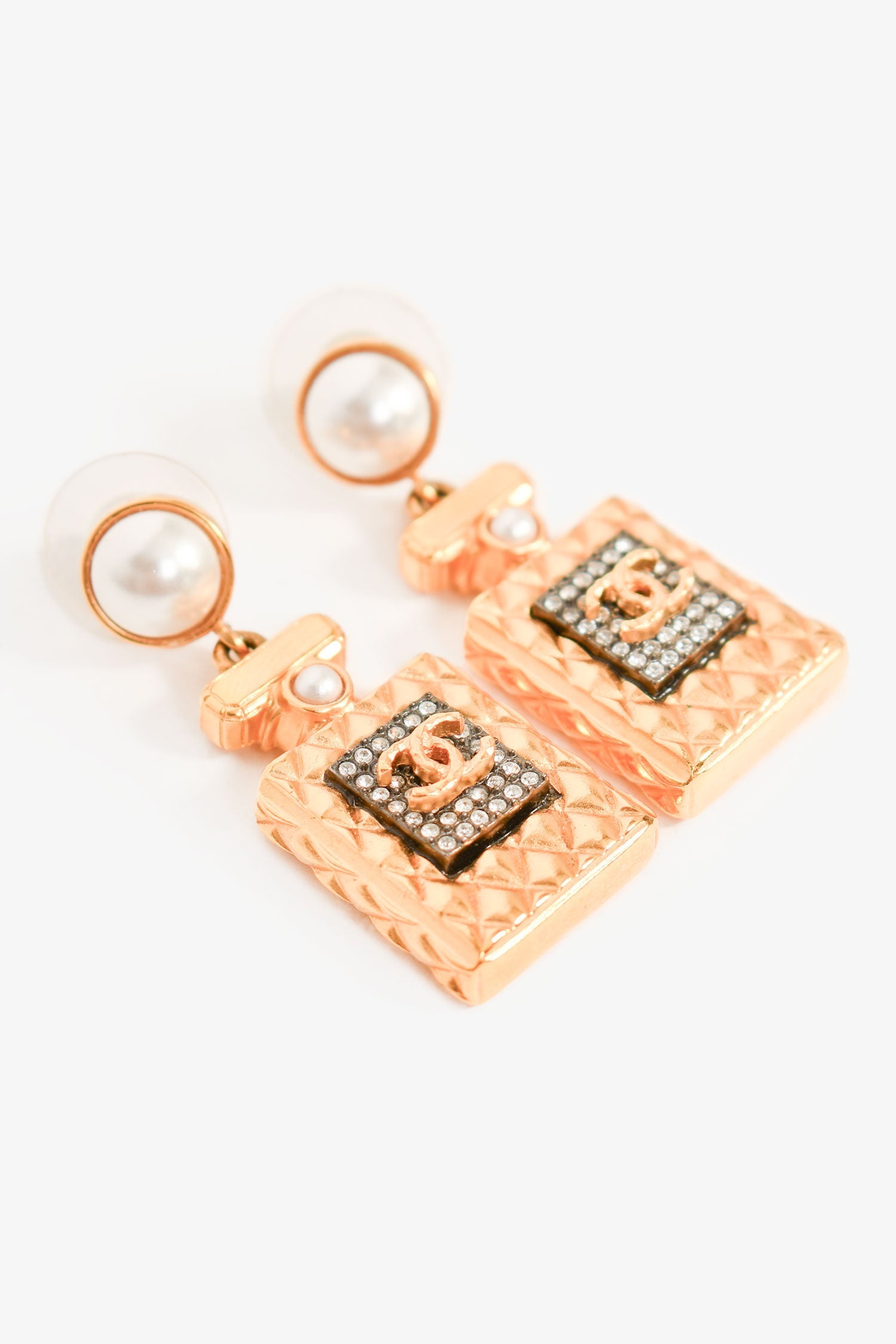 Pre-loved Chanel™ 2020 Gold Toned Perfume Bottle Drop Earrings