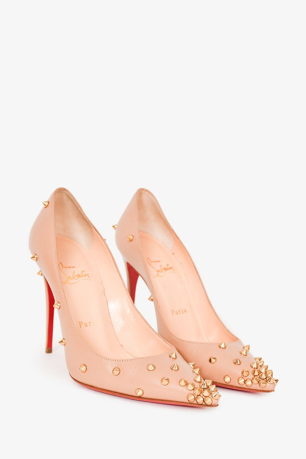 Christian Louboutin Beige Leather Degraspike Heels Size 37