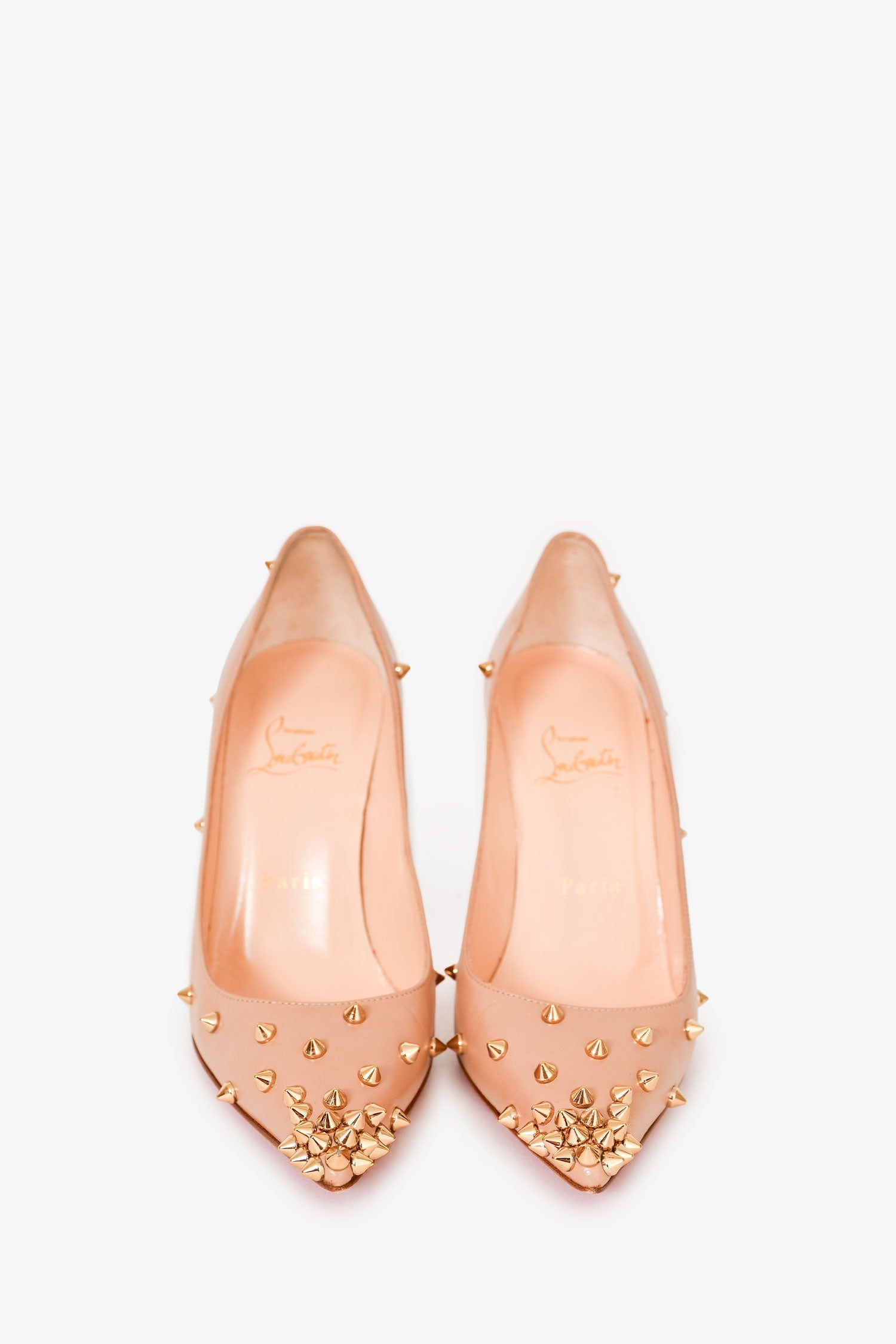 Christian Louboutin Beige Leather Degraspike Heels Size 37
