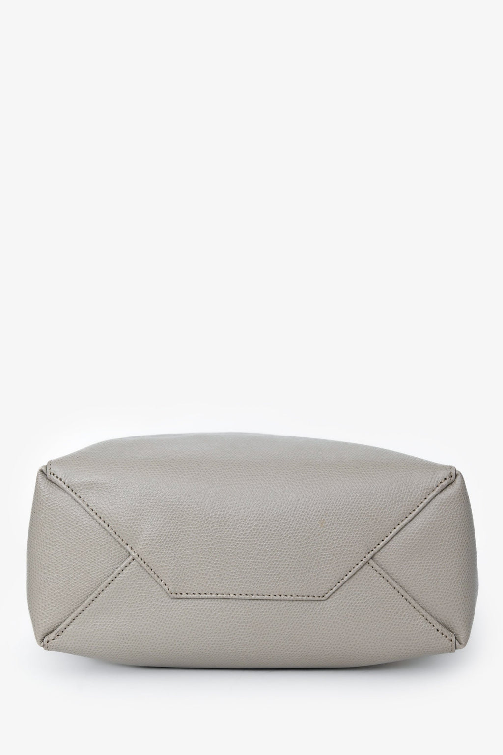 Celine White/Taupe Leather Cabas Bag with Strap