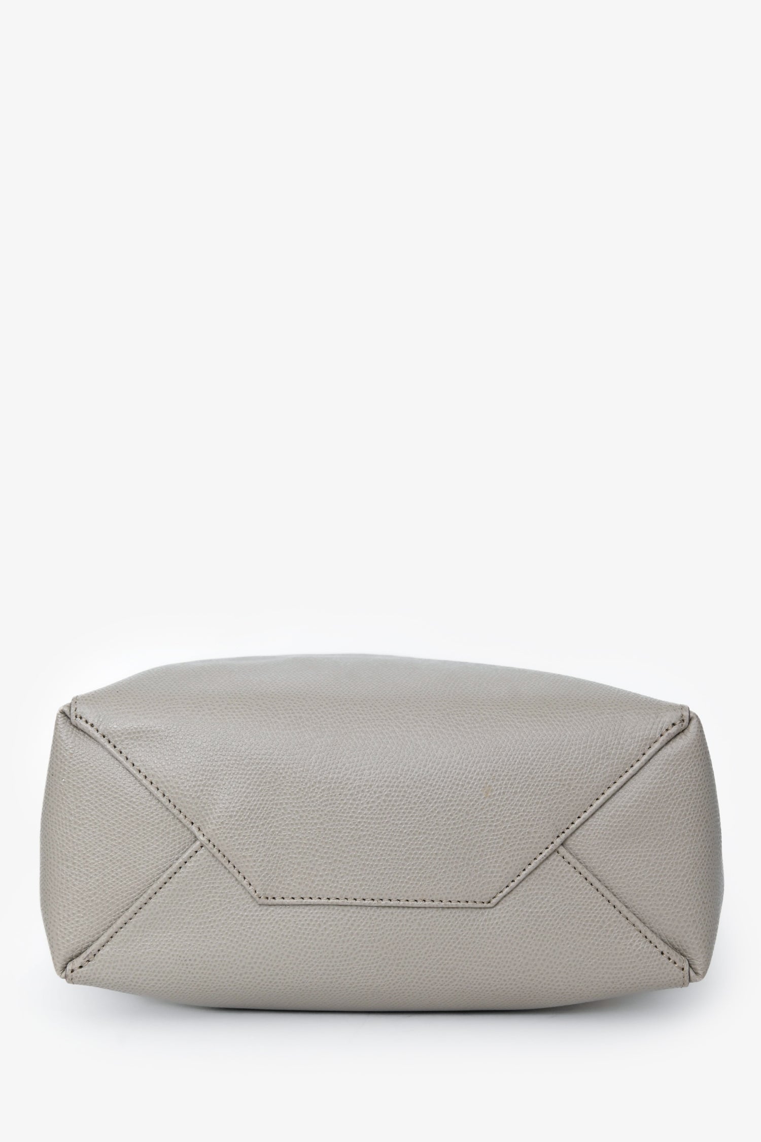 Celine White/Taupe Leather Cabas Bag with Strap