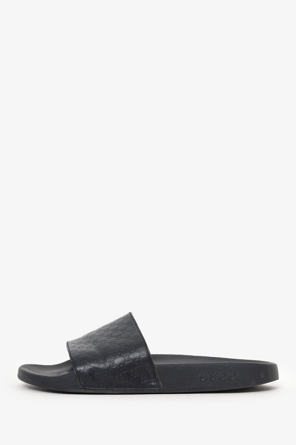 Gucci GG Embossed Rubber Pool Slides Size 9 Mens