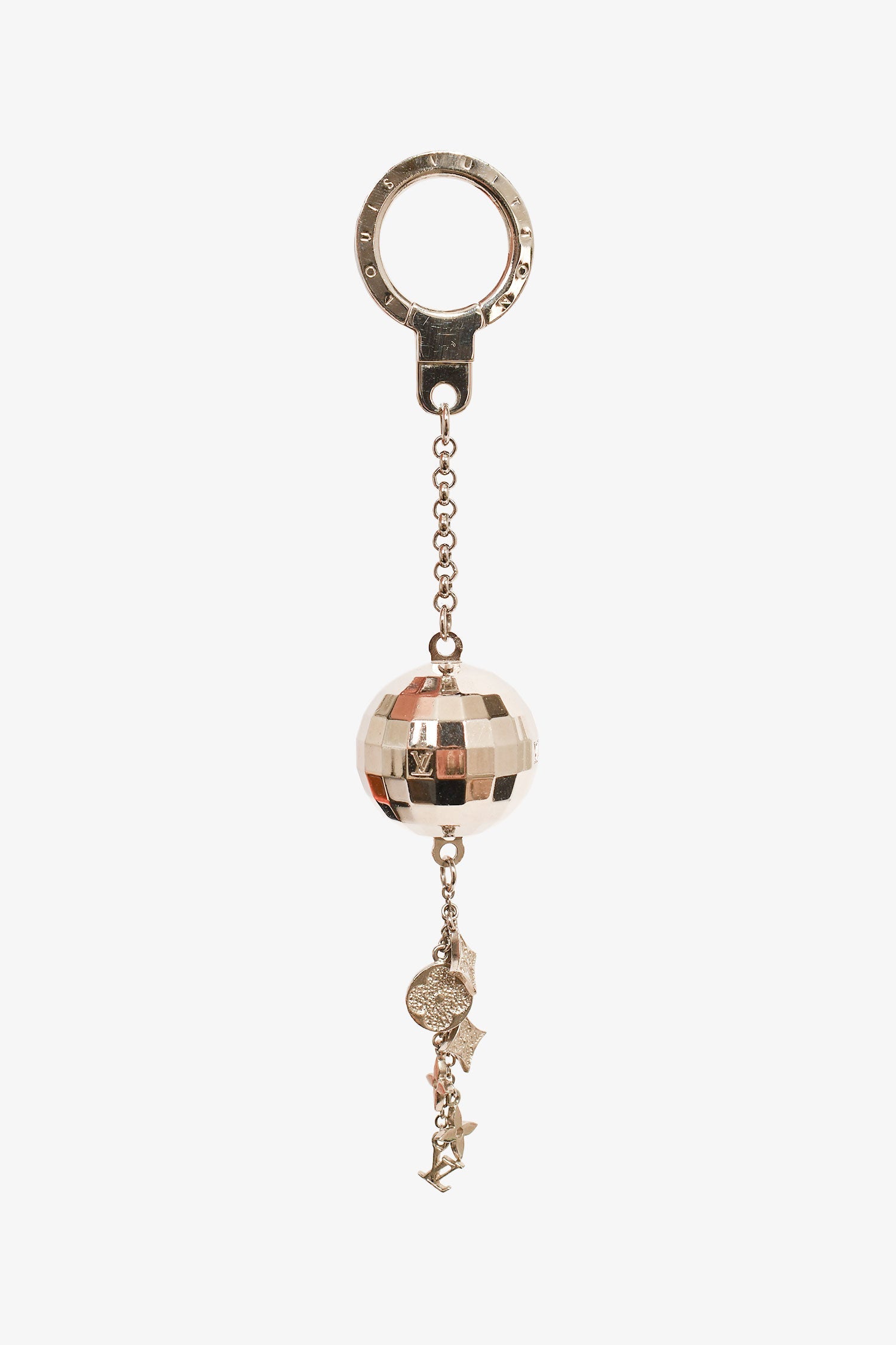 Louis Vuitton Silver Toned Disco Ball Charm Drop Bag Charm
