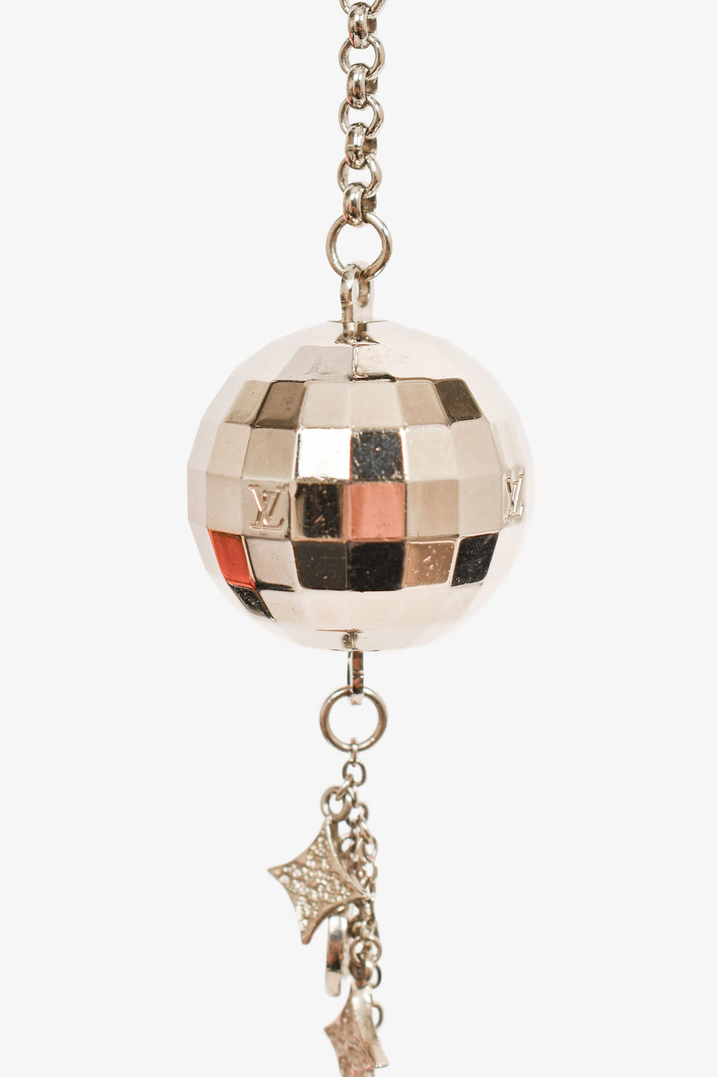 Louis Vuitton Silver Toned Disco Ball Charm Drop Bag Charm