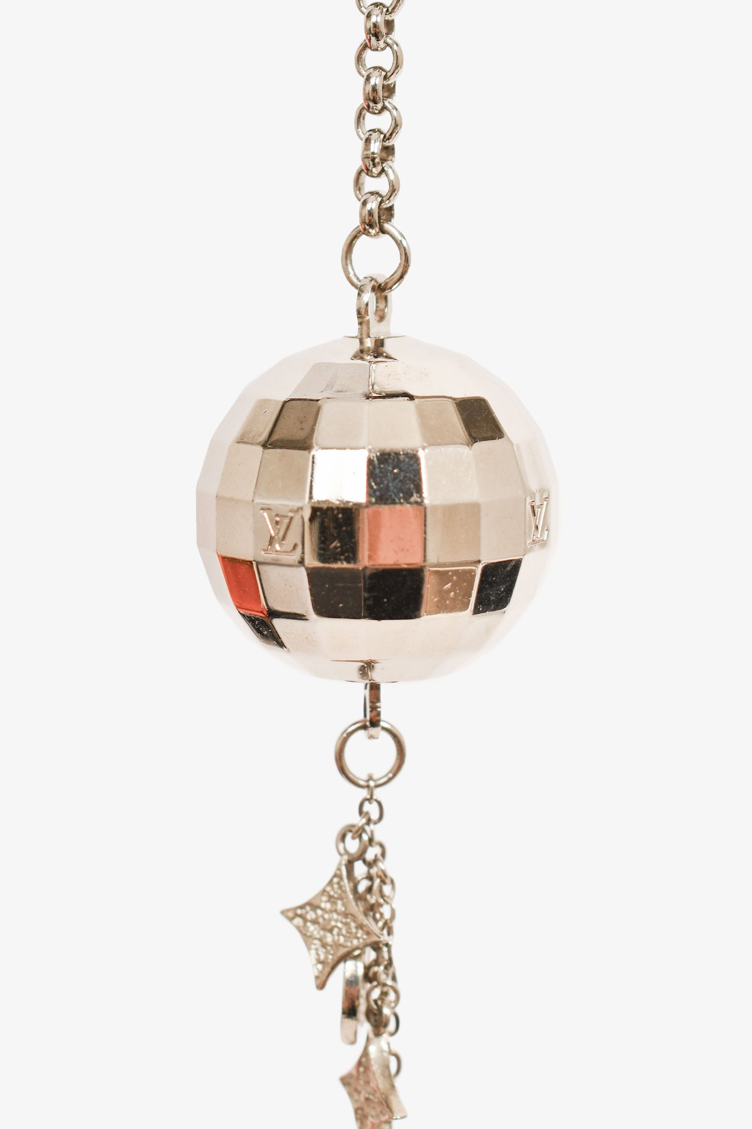 Louis Vuitton Silver Toned Disco Ball Charm Drop Bag Charm