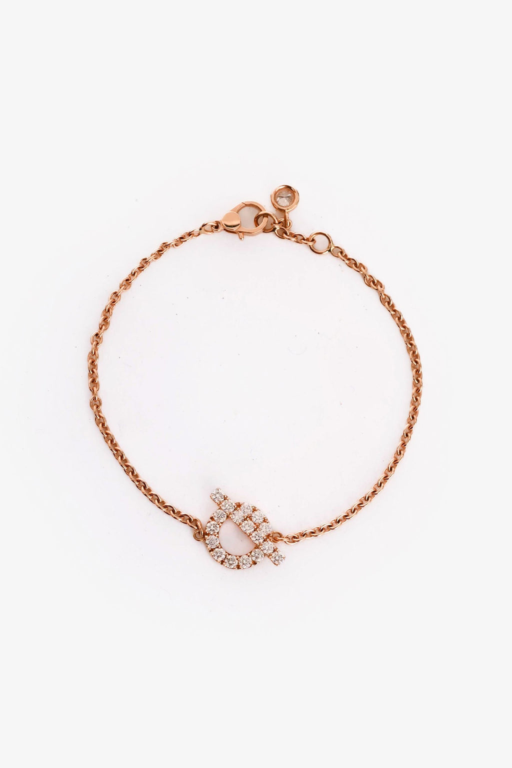 Hermès 18K Rose Gold Diamond Set Finesse Bracelet