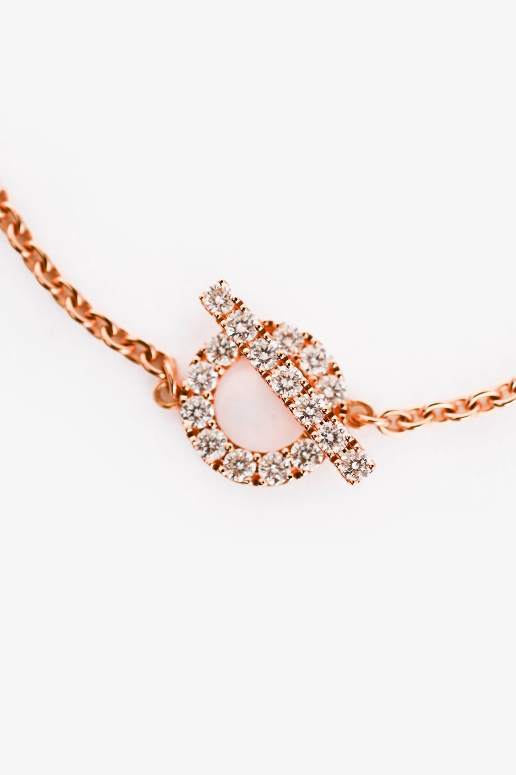 Hermès 18K Rose Gold Diamond Set Finesse Bracelet