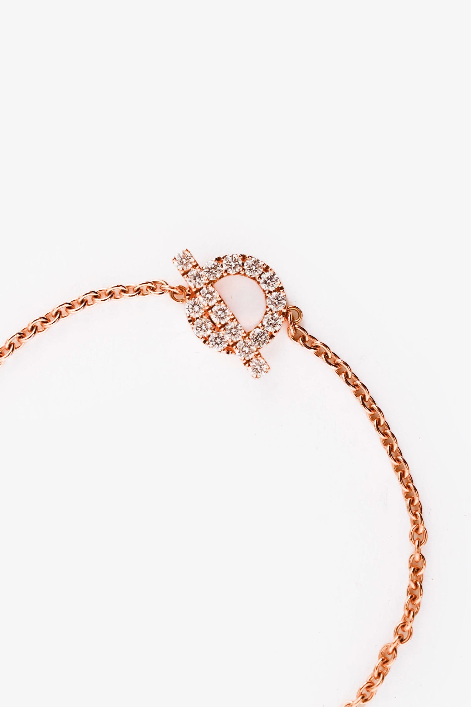 Hermès 18K Rose Gold Diamond Set Finesse Bracelet