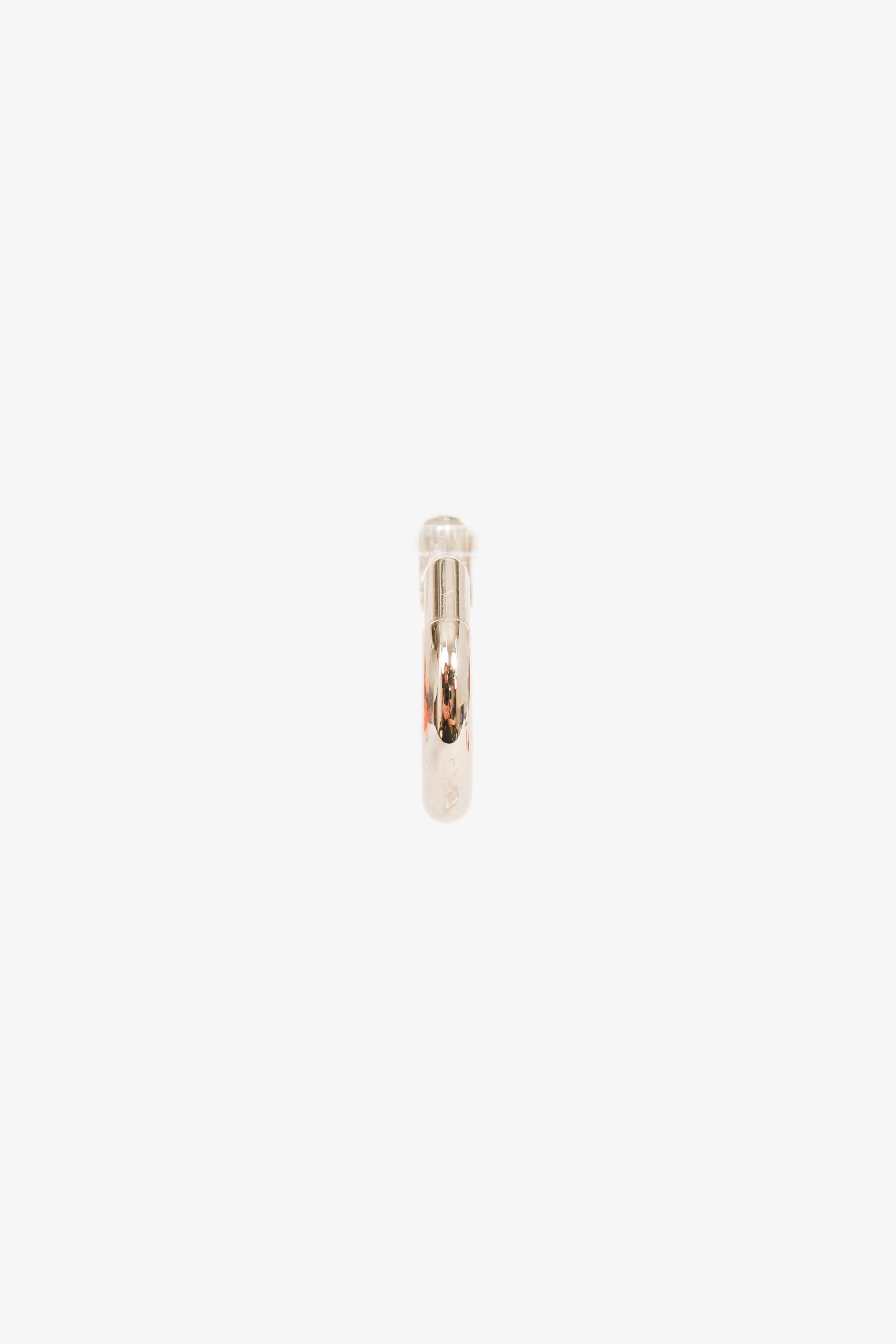 Hermès Palladium Plated Single 'Sabot' Mini Hoop Earring