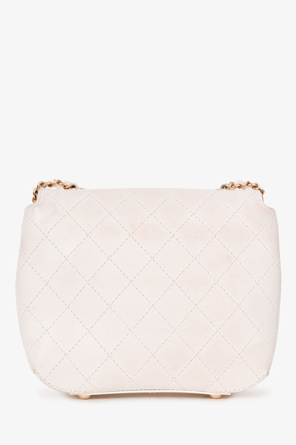 Pre-Loved Chanel™ 2018/19 White Leather Small Covered CC Flap Bag
