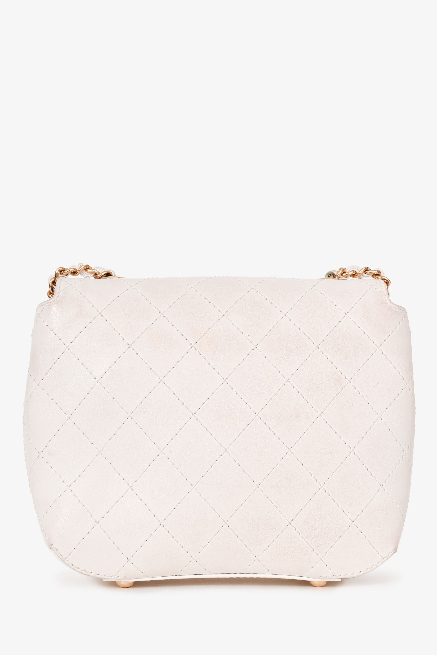 Pre-Loved Chanel™ 2018/19 White Leather Small Covered CC Flap Bag
