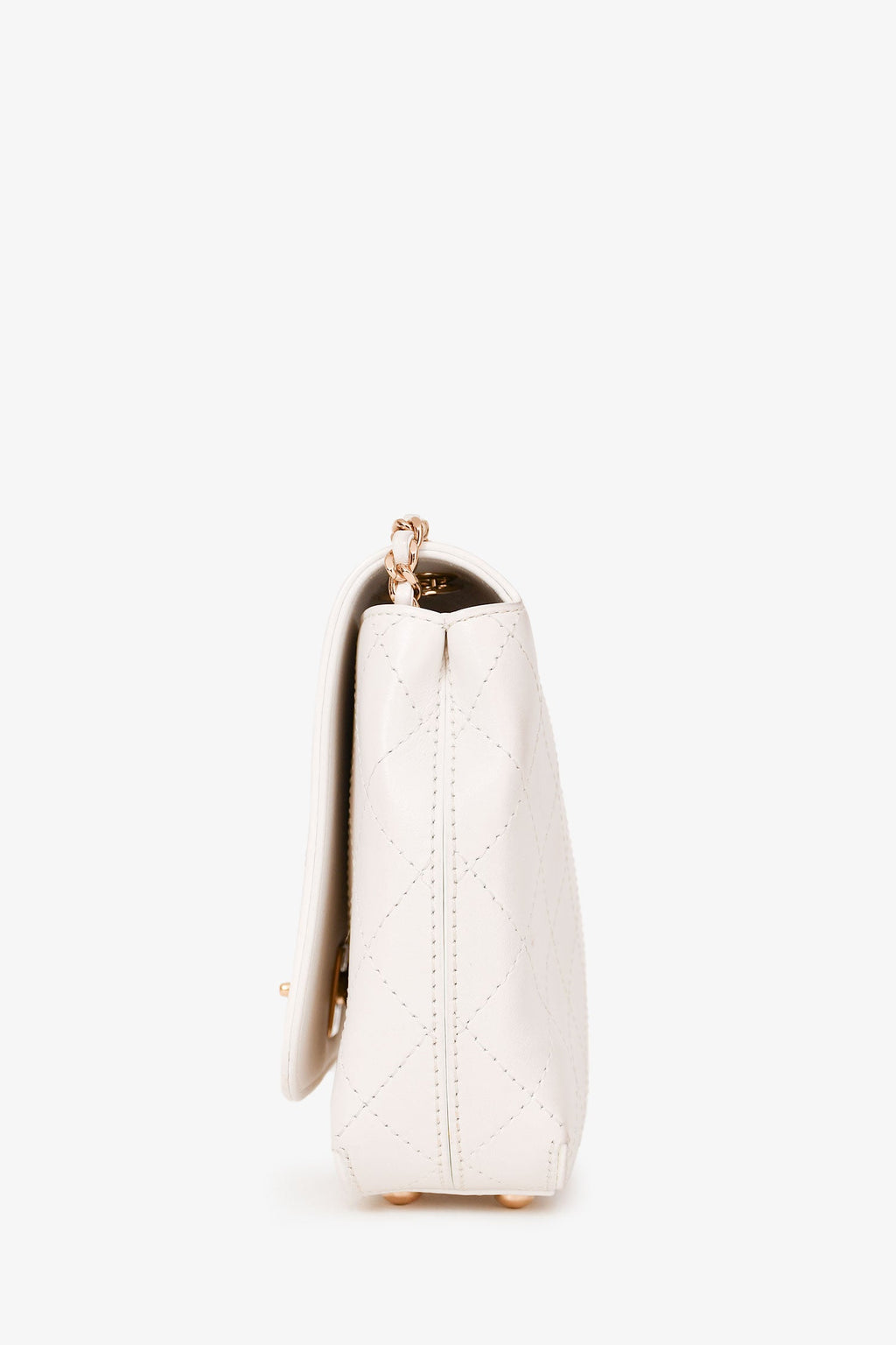 Pre-Loved Chanel™ 2018/19 White Leather Small Covered CC Flap Bag