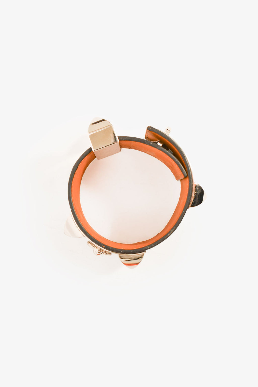 Hermès Black Leather Collier De Chien Bracelet PHW Size 3