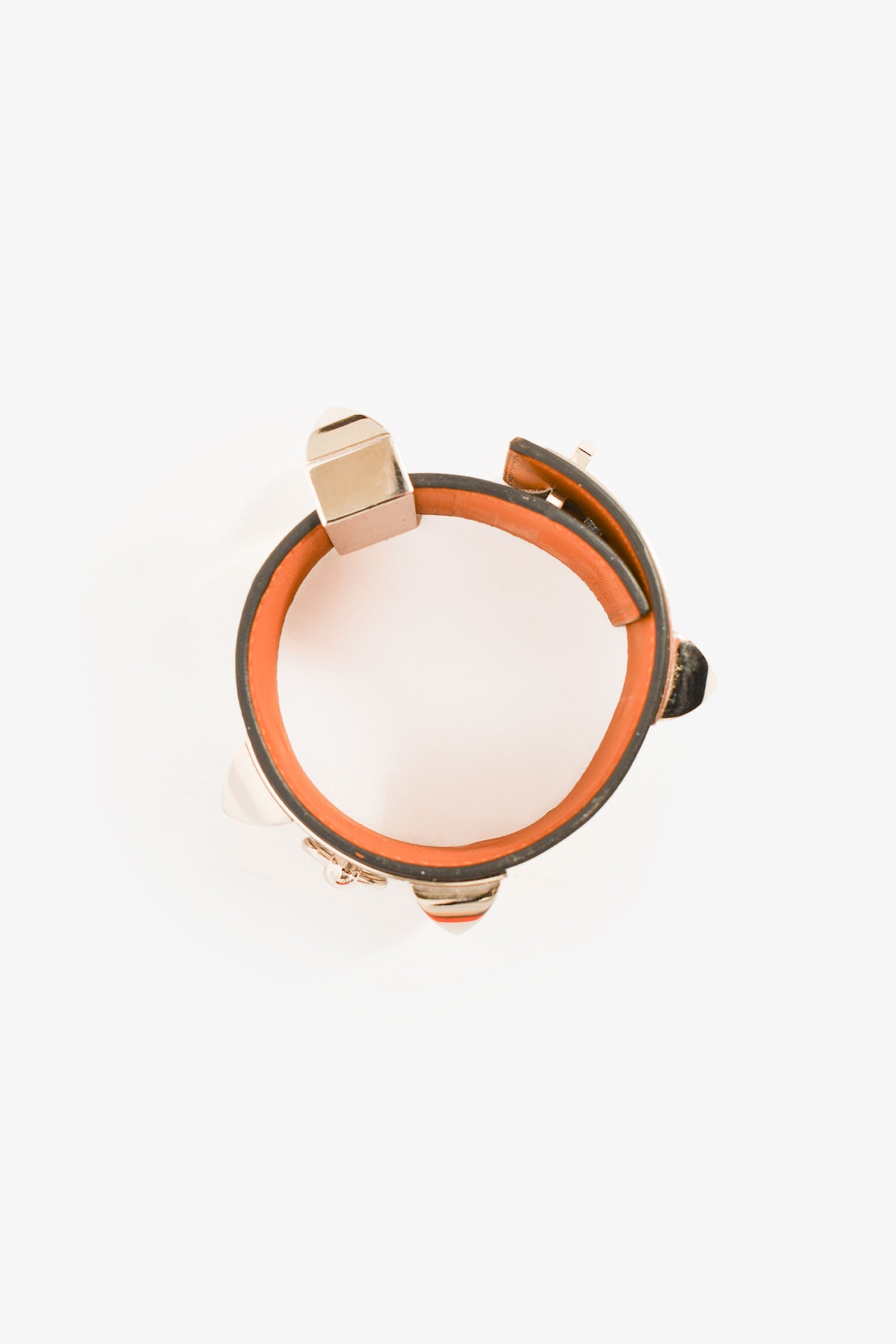 Hermès Black Leather Collier De Chien Bracelet PHW Size 3