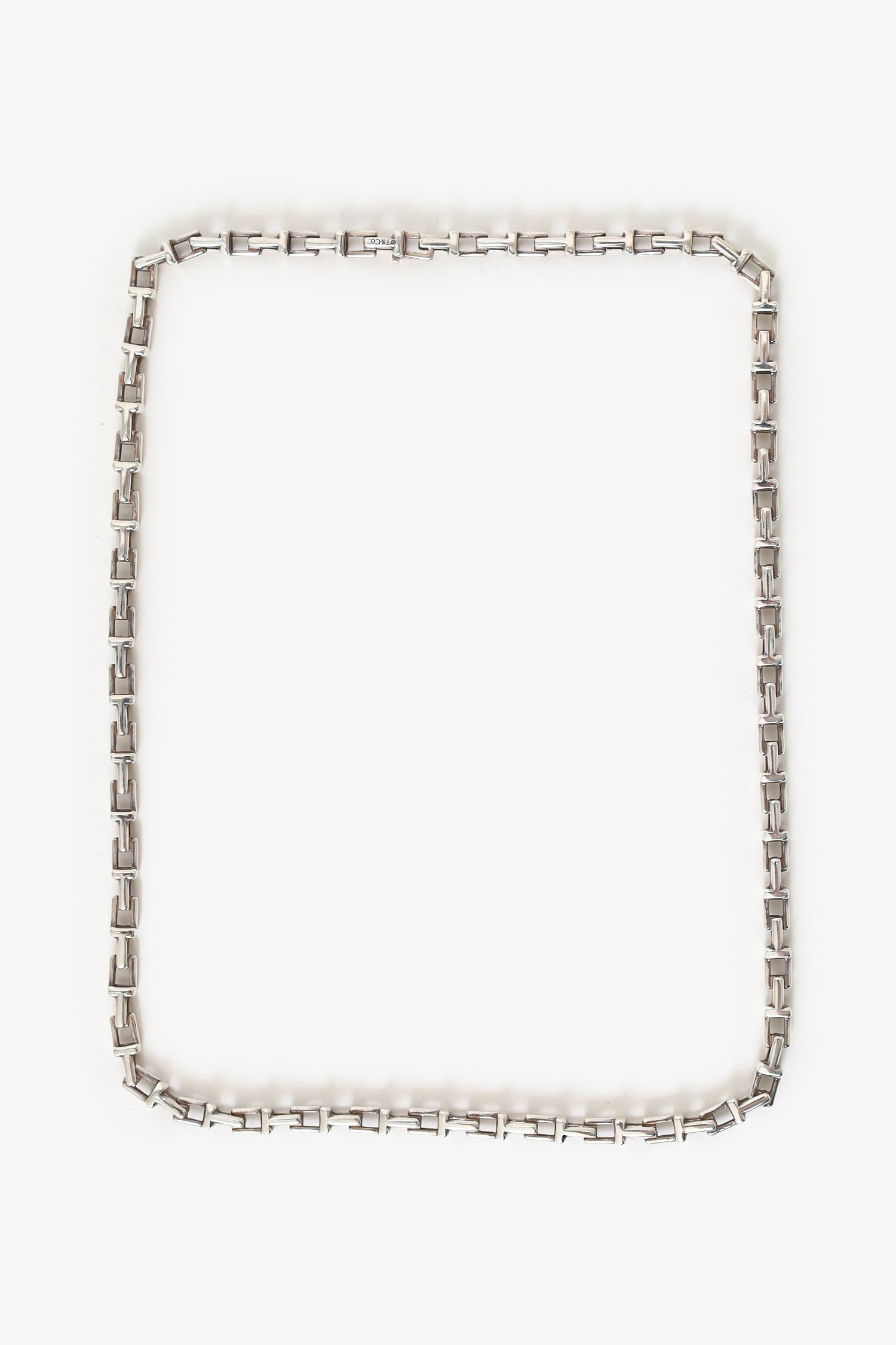 Tiffany & Co Sterling Silver Tiffany T Square Chain Necklace