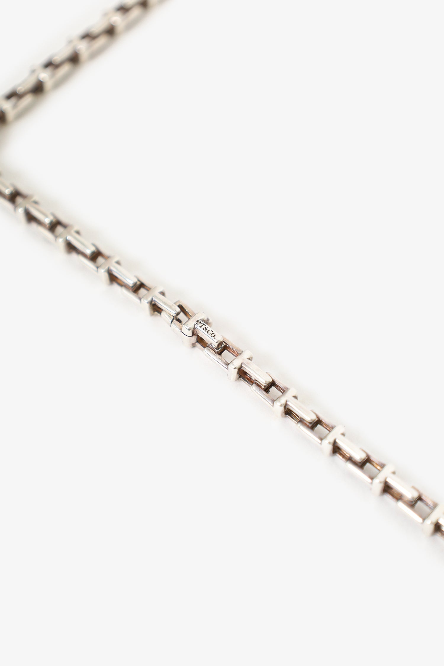 Tiffany & Co Sterling Silver Tiffany T Square Chain Necklace