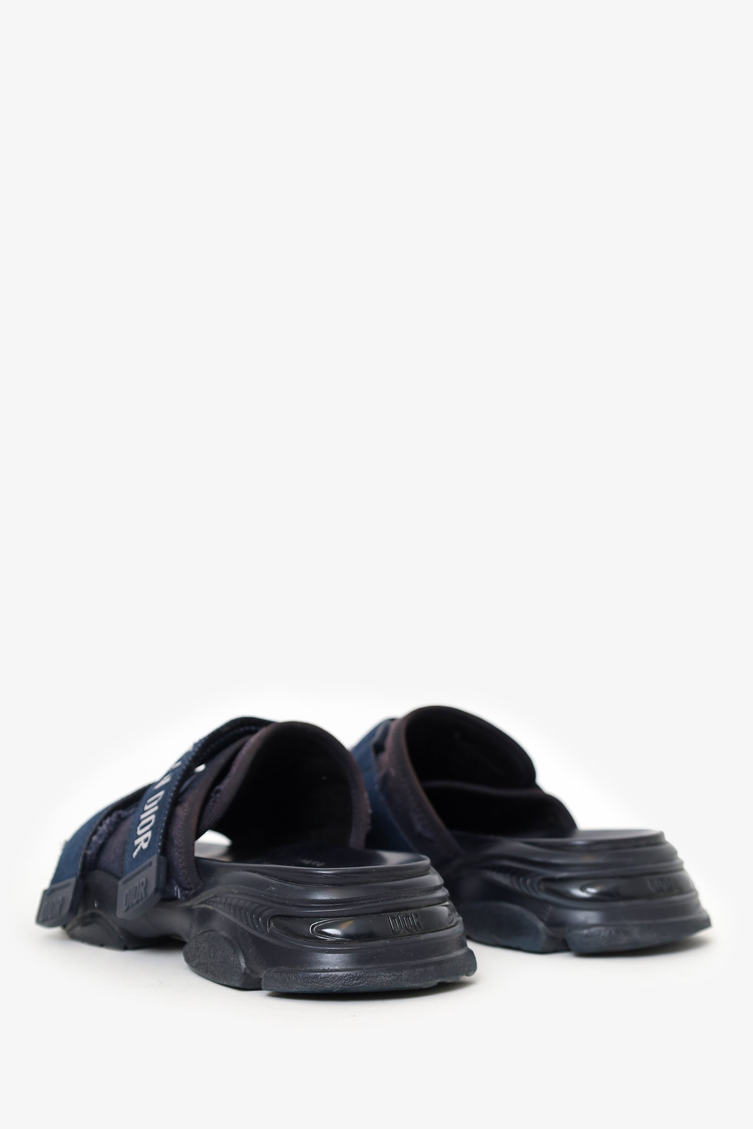 Christian Dior Navy J'Adior Velcro Slides Size 36