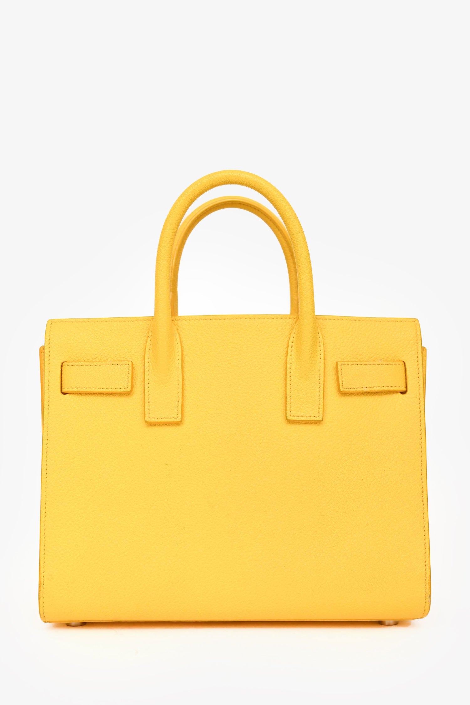 Saint Laurent Yellow Leather Small 'Sac De Jour' With Strap