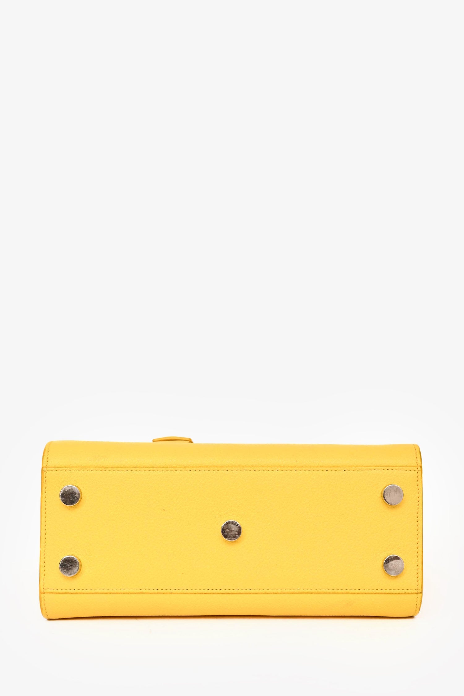Saint Laurent Yellow Leather Small 'Sac De Jour' With Strap