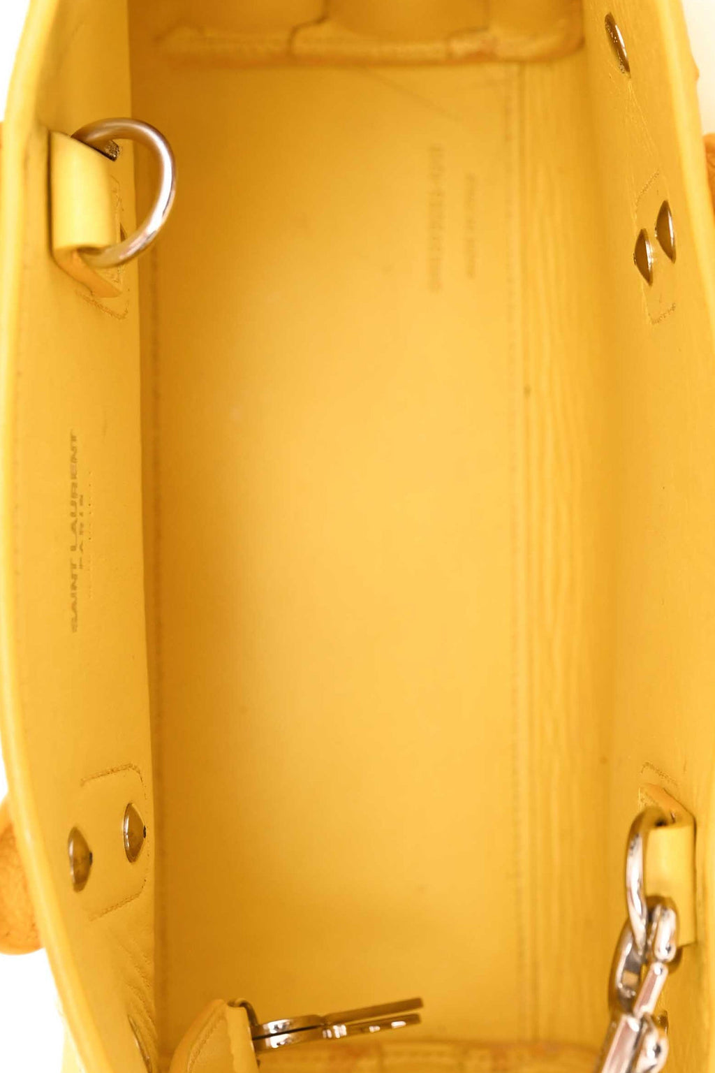 Saint Laurent Yellow Leather Small 'Sac De Jour' With Strap