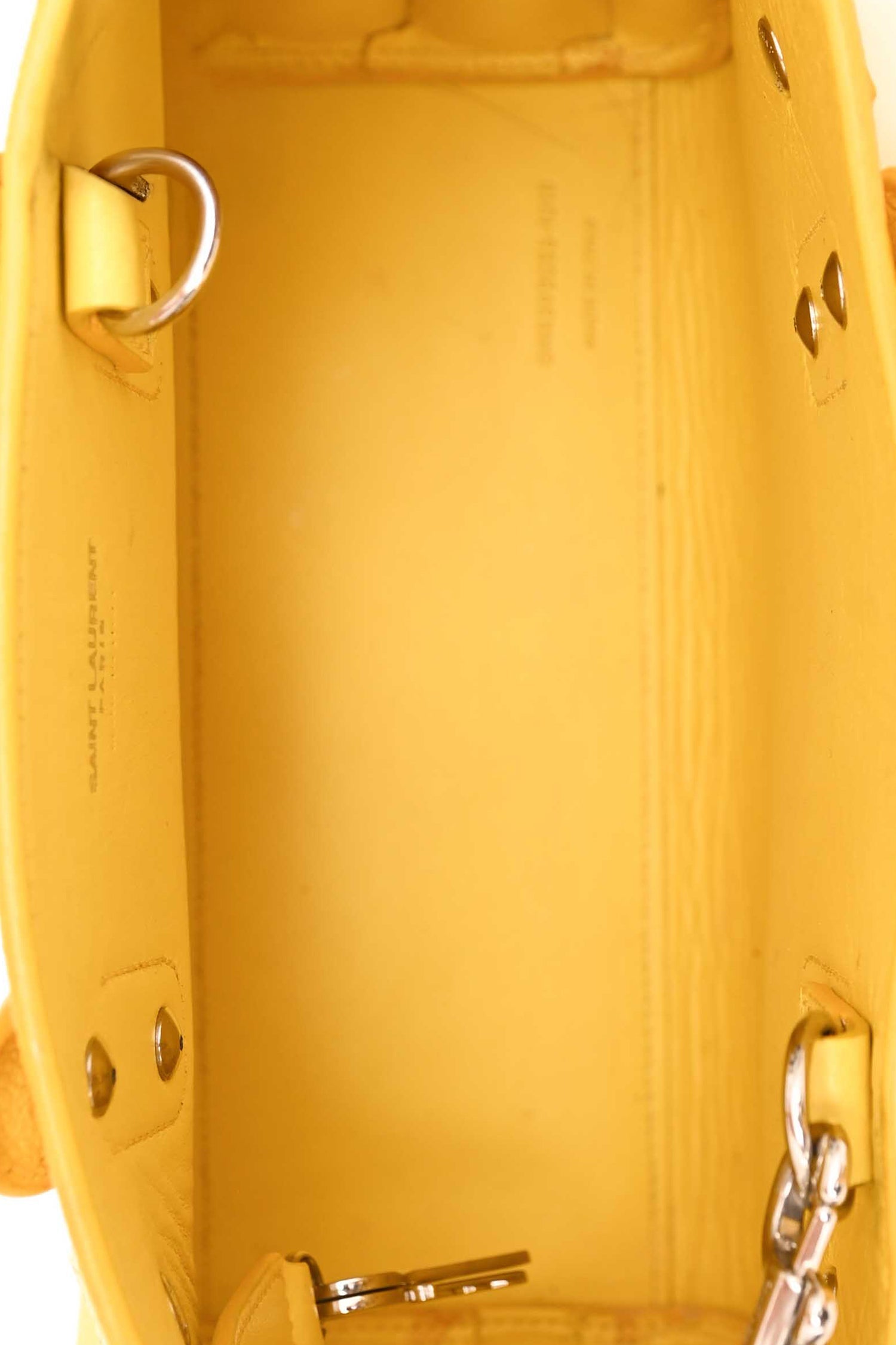 Saint Laurent Yellow Leather Small 'Sac De Jour' With Strap