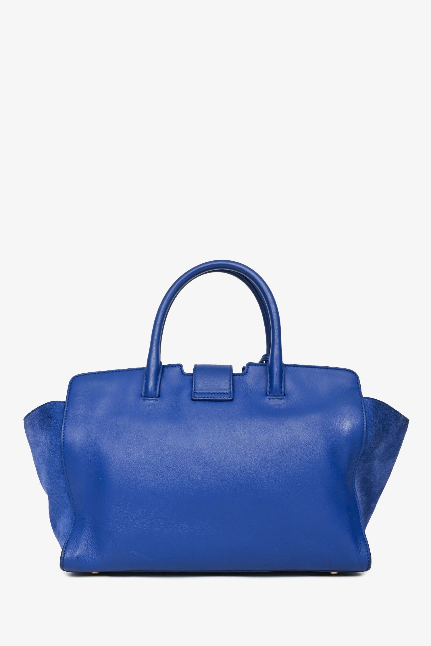 Saint Laurent 2016 Blue Leather Small Y Cabas Top Handle