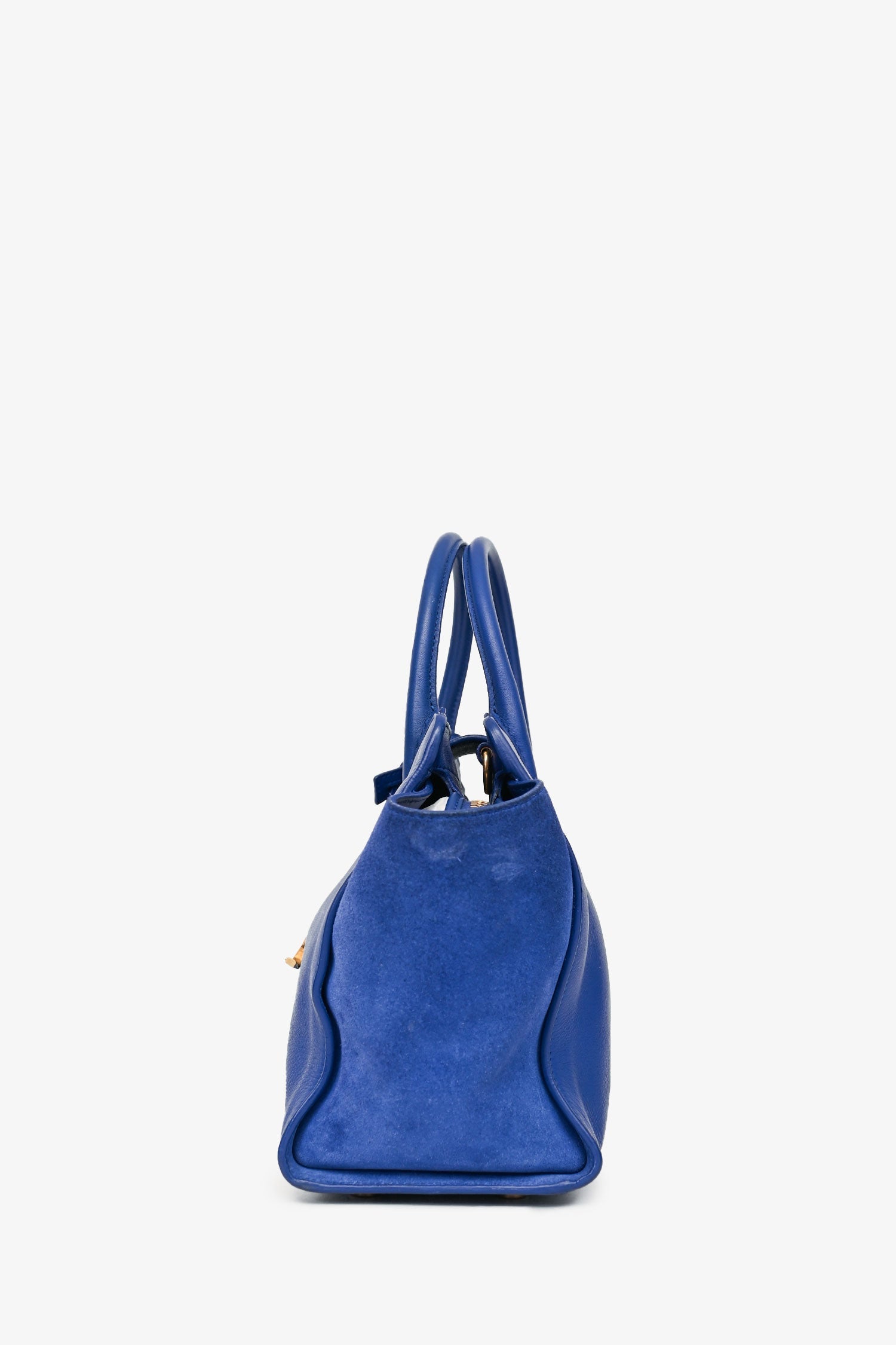 Saint Laurent 2016 Blue Leather Small Y Cabas Top Handle