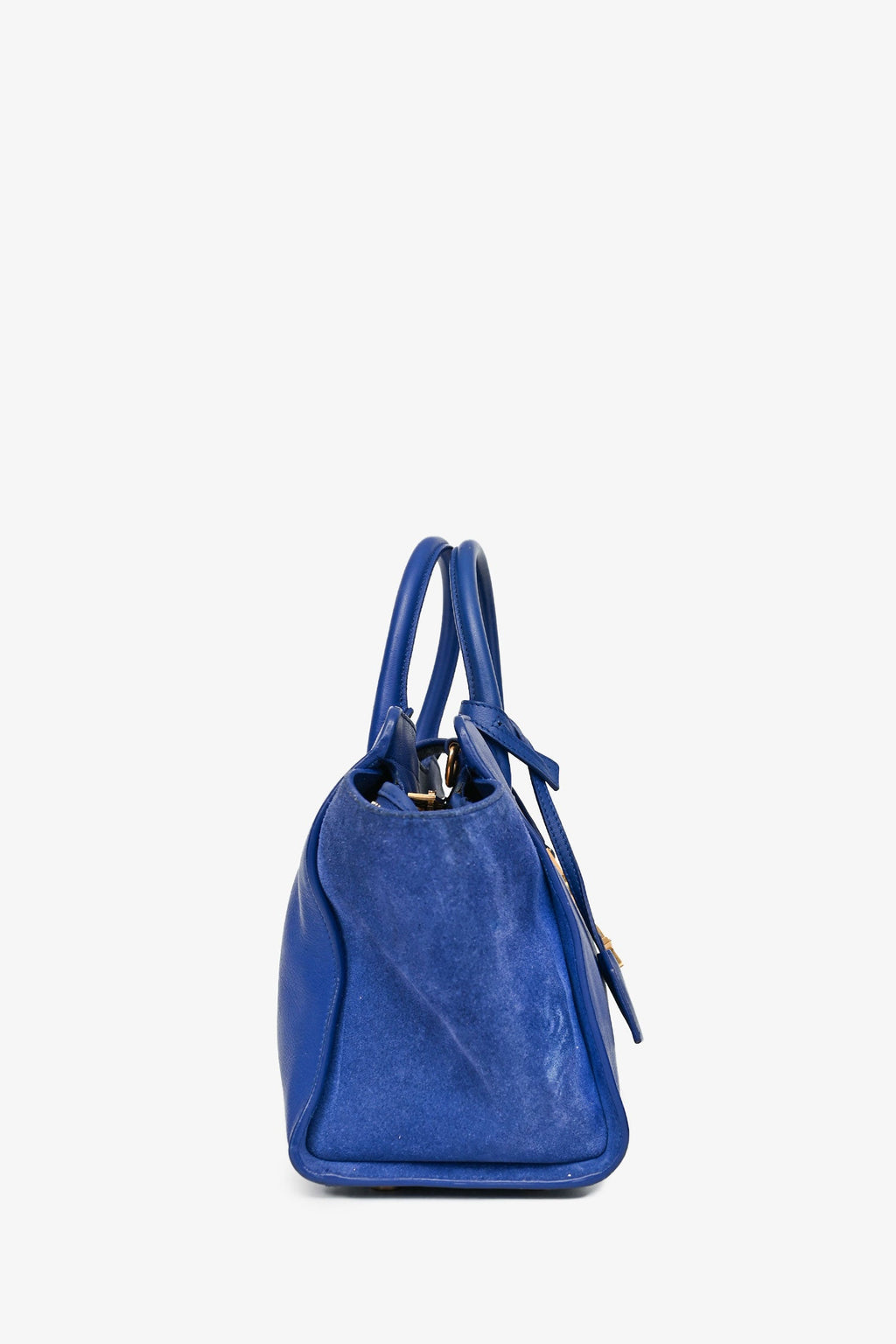 Saint Laurent 2016 Blue Leather Small Y Cabas Top Handle
