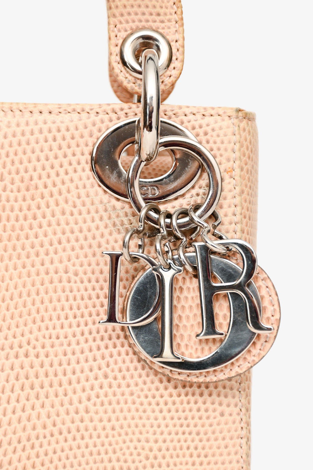 Christian Dior 2017 Beige Lizard Skin Mini Lady Dior with Strap