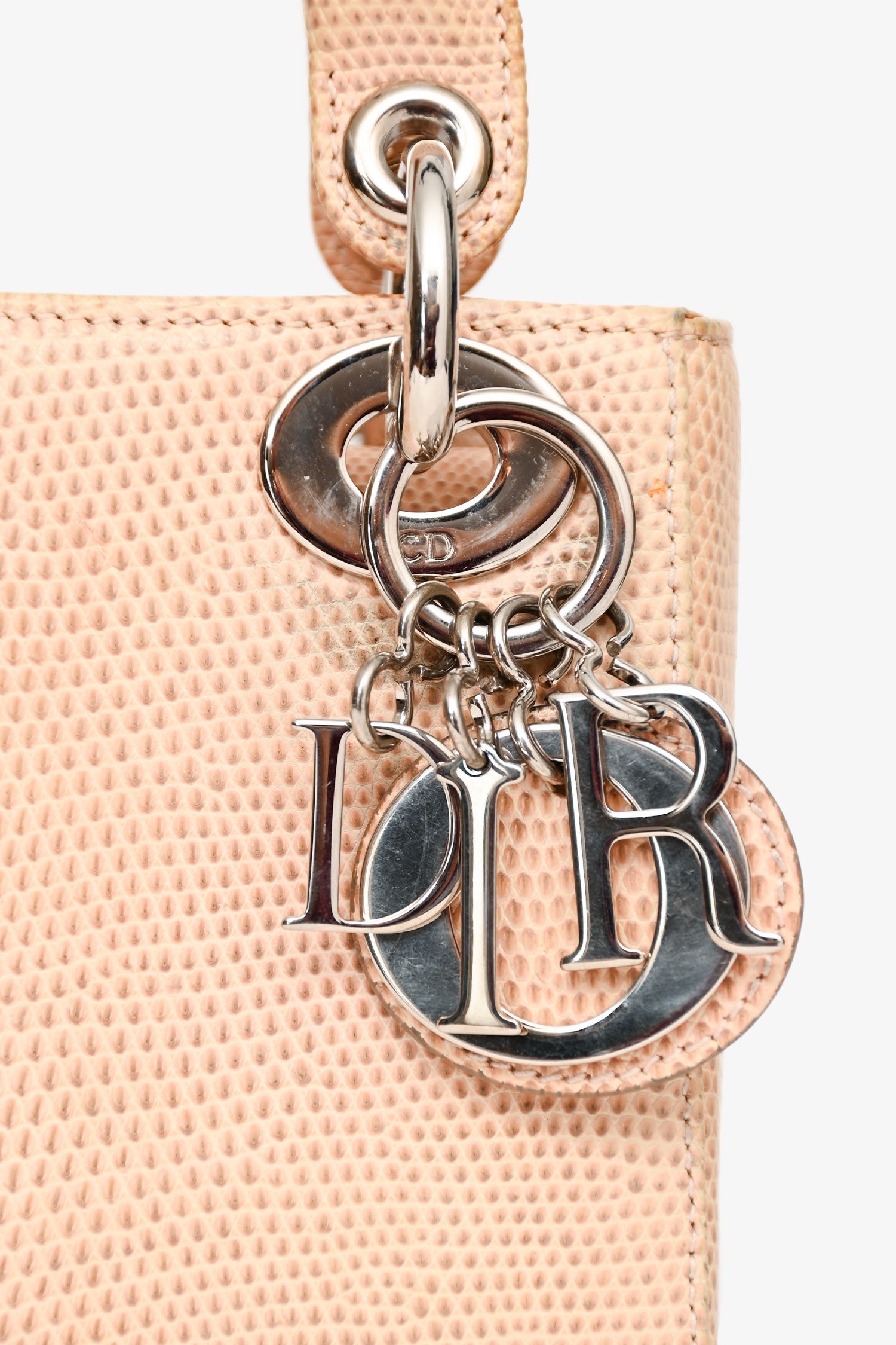 Christian Dior 2017 Beige Lizard Skin Mini Lady Dior with Strap