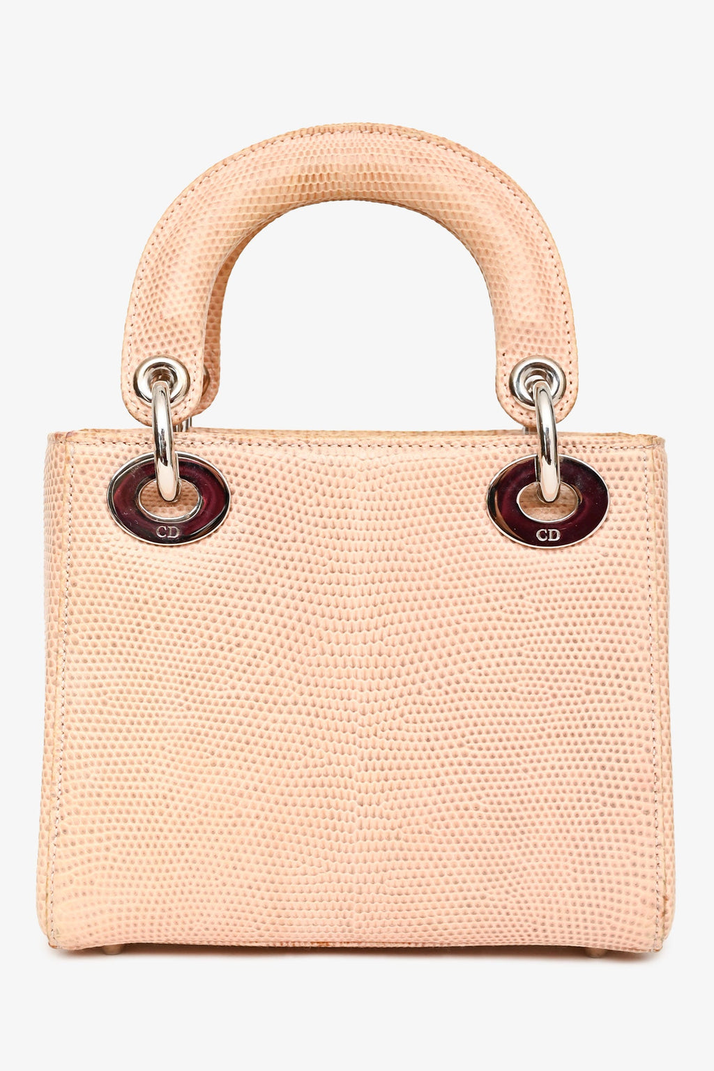 Christian Dior 2017 Beige Lizard Skin Mini Lady Dior with Strap
