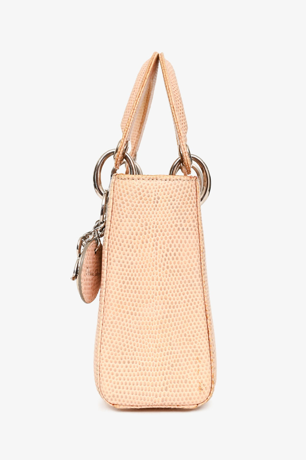 Christian Dior 2017 Beige Lizard Skin Mini Lady Dior with Strap
