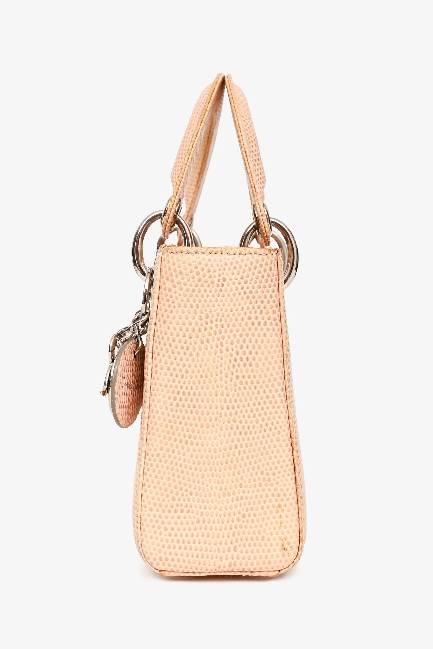 Christian Dior 2017 Beige Lizard Skin Mini Lady Dior with Strap