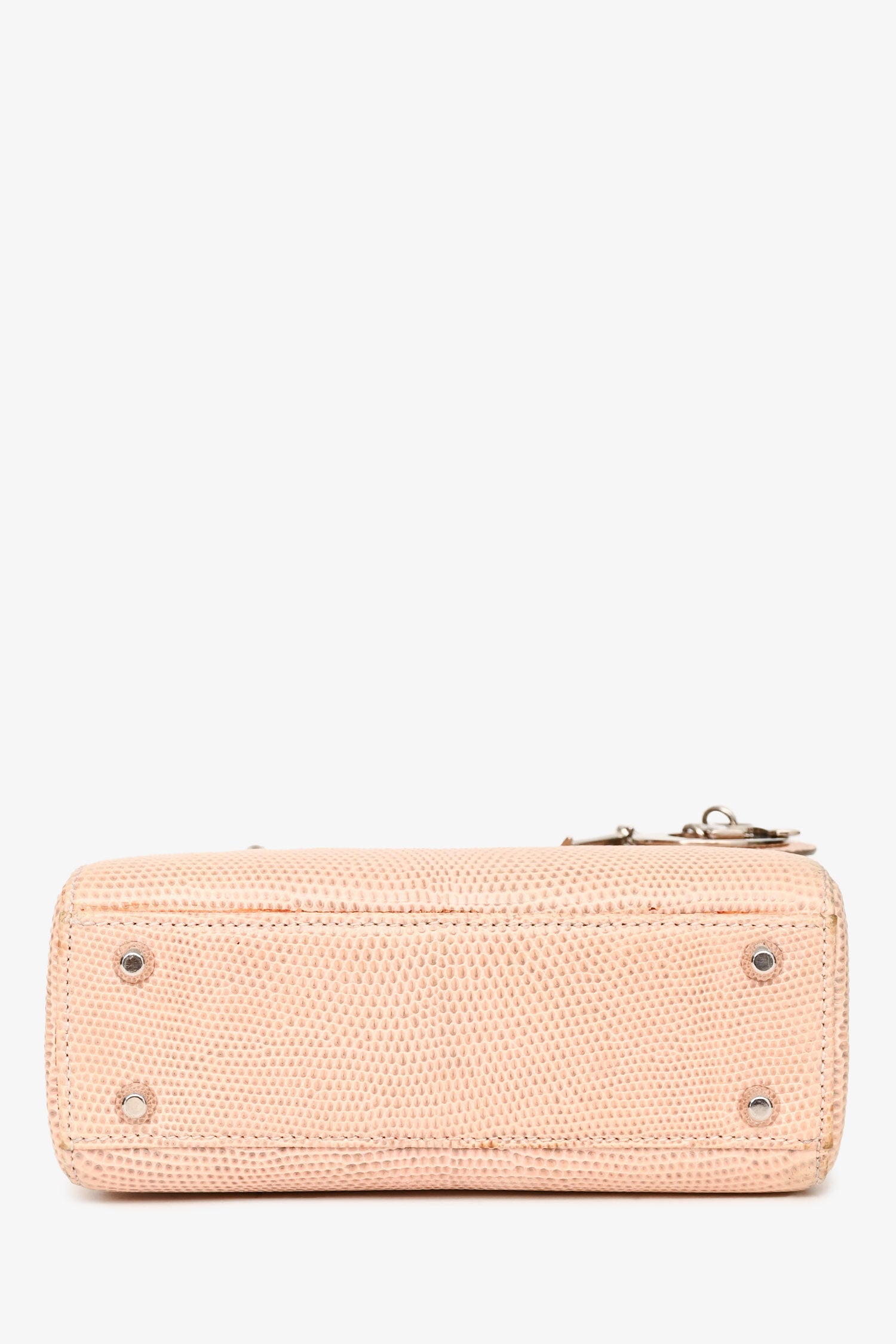 Christian Dior 2017 Beige Lizard Skin Mini Lady Dior with Strap