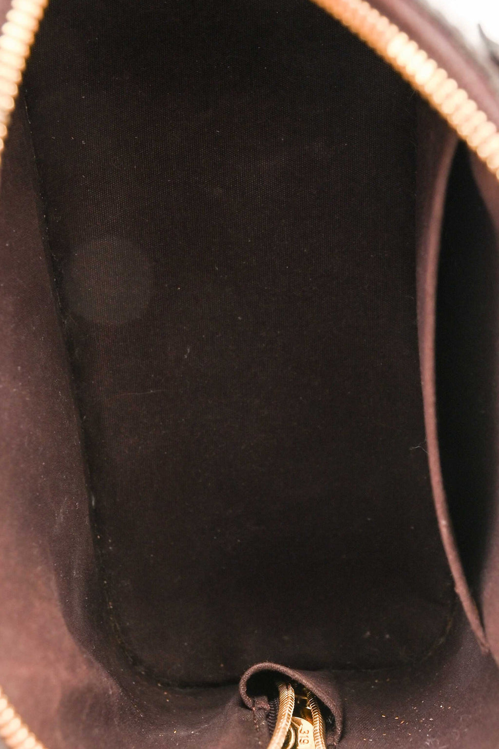 Louis Vuitton Burgundy Patent Monogram "Alma' BB Top Handle with Strap