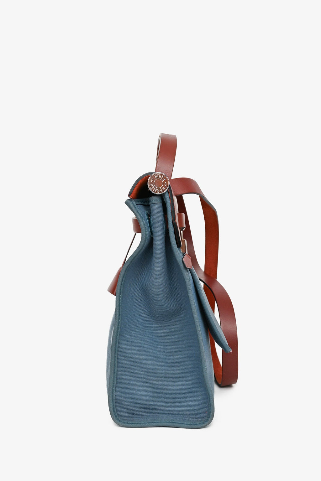 Hermès 2015 Blue/Brown Canvas Herbag 31 With Pouch