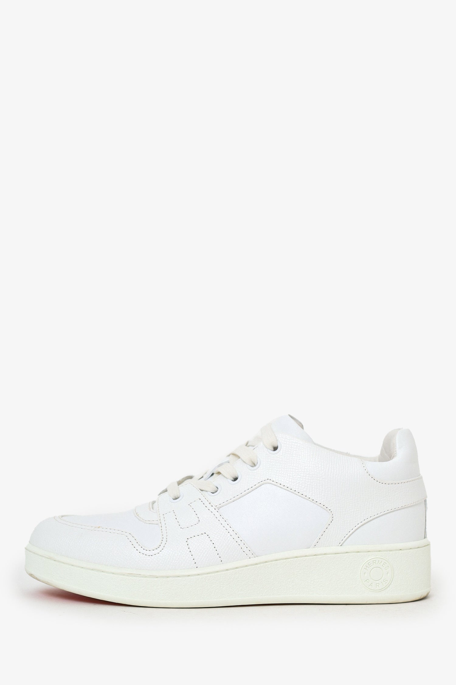 Hermès White Epsom Leather Femme Free Sneaker Size 38